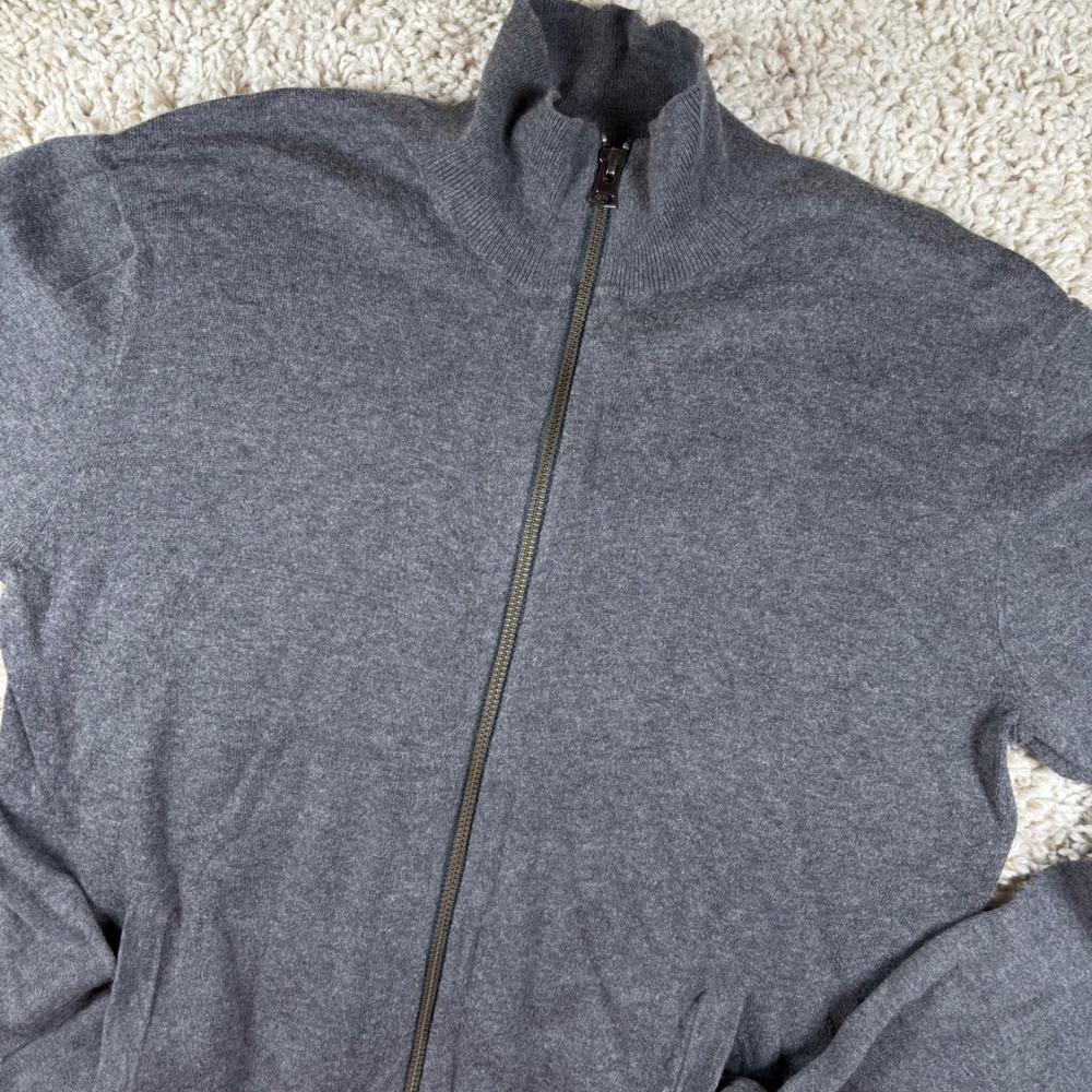 Theory Mens Full Zip Sweater S Gray Anthem Daylight Cashmere Blend Quiet Luxury